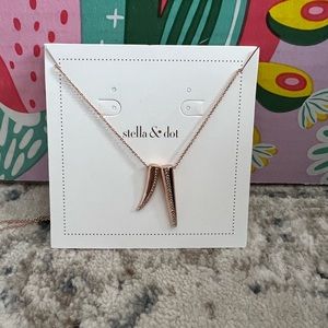 Stella & Dot Double Pave Horn Pendant